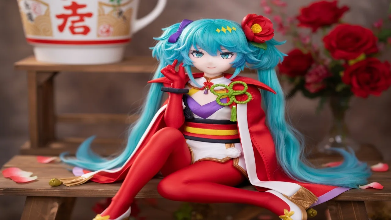 Hatsune Miku Flower Fairy Camellia Noodle Stopper Figure Drops