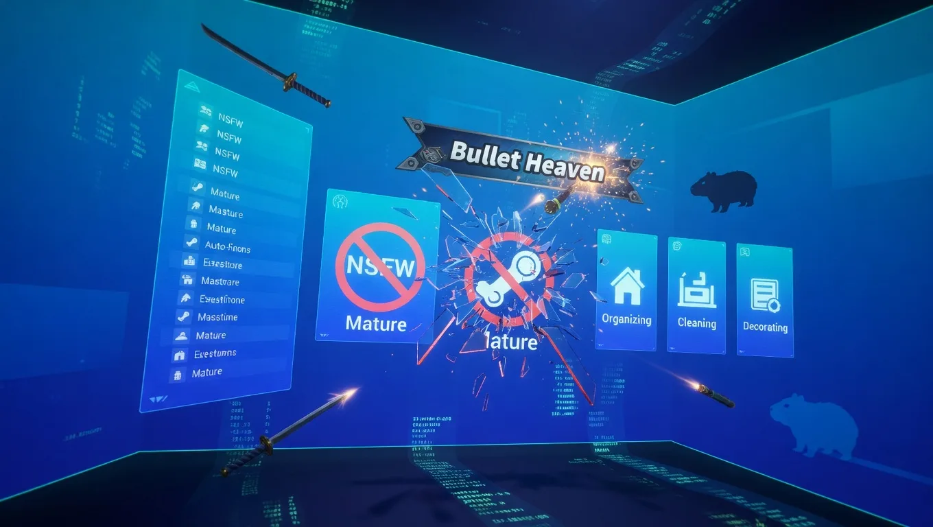 Steam Axes 28 Tags, Adds 'Bullet Heaven' and Splits Housework Into Organizing/Cleaning/Decorating